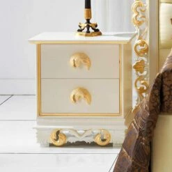 Ontwerpen Nachtkastje In Hout Met 2 Laden Zucchi, Made In Italy