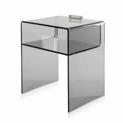 Gerookte Bed Met LED-licht Verlicht Tocco Adelia, Made In Italy -Slide Shop comodino fume con luce led illuminabile al tocco adelia made in italy 4