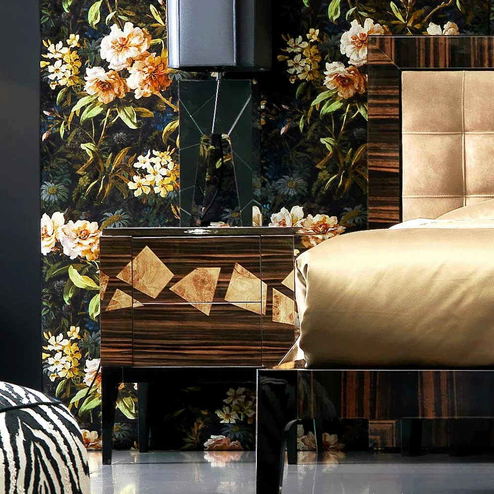 Nachtkastje In Notenhout En Ebbenhout Grilli Zarafa Gemaakt In Italië 2 Nachtkastje In Notenhout En Ebbenhout Grilli Zarafa Gemaakt In Italië - Afbeelding 2