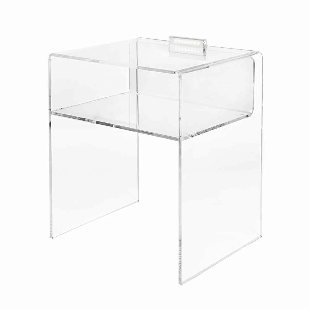 Nachtkastje Met Transparante LED-licht Verlicht Aanraking Adelia 5 Nachtkastje Met Transparante LED-licht Verlicht Aanraking Adelia - Afbeelding 5