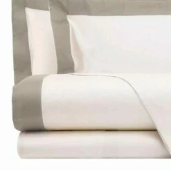 Satijnen Lakenset Voor Tweepersoonsbed Met Gekleurde Randen - Hyacint -Slide Shop completo lenzuola da letto matrimoniale in raso con bordi colorati giacinto 11