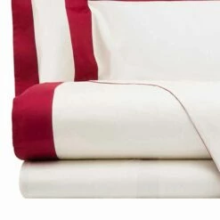 Satijnen Lakenset Voor Tweepersoonsbed Met Gekleurde Randen - Hyacint -Slide Shop completo lenzuola da letto matrimoniale in raso con bordi colorati giacinto 2
