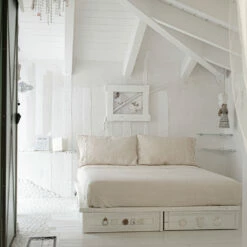 Licht Linnen Lakenset Voor Tweepersoonsbed Met Kanten Kwastjes - Filippus -Slide Shop completo lenzuola matrimoniale in lino leggero con pizzo nappine filippus 4