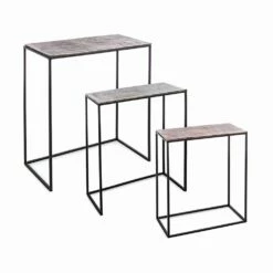 Samenstelling 3 Salontafels In Aluminium En Staal Homemotion - Salvio