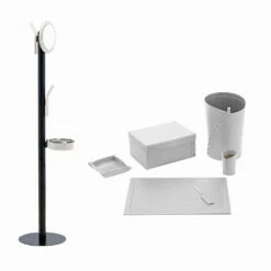 Kantoorartikelen Kleerhanger, Bureaukussen, Papierbak, Houders - Andrea 30 Kantoorartikelen Kleerhanger, Bureaukussen, Papierbak, Houders - Andrea -Slide Shop composizione da ufficio di moderno design in cuoio made in italy andrea 4