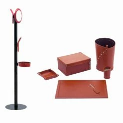 Kantoorartikelen Kleerhanger, Bureaukussen, Papierbak, Houders - Andrea 34 Kantoorartikelen Kleerhanger, Bureaukussen, Papierbak, Houders - Andrea -Slide Shop composizione da ufficio di moderno design in cuoio made in italy andrea 8