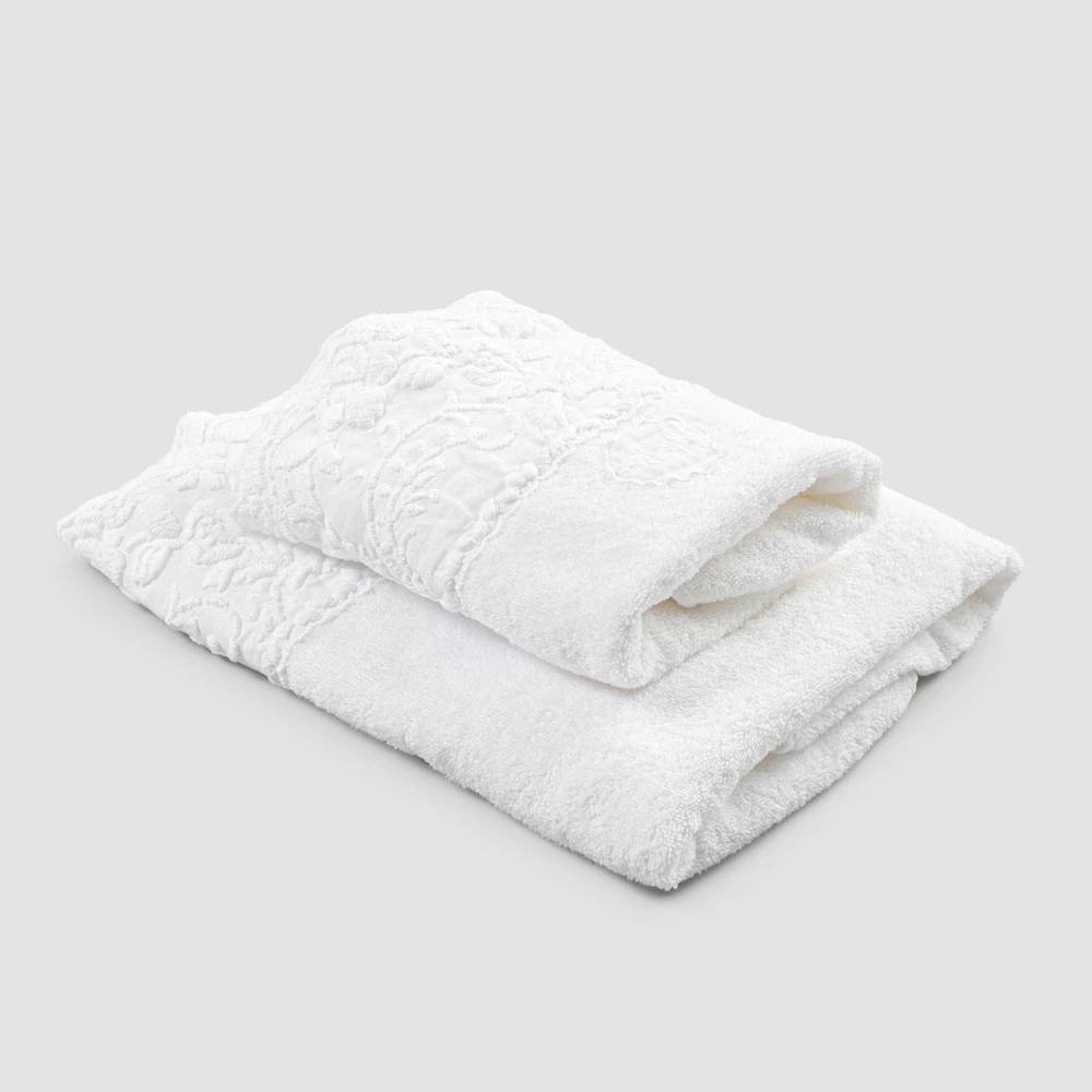 Paar Sponsgezichts- En Gastendoeken Met Geborduurd Bloemblaadje - Gianciotto 3 Paar Sponsgezichts- En Gastendoeken Met Geborduurd Bloemblaadje - Gianciotto - Afbeelding 3