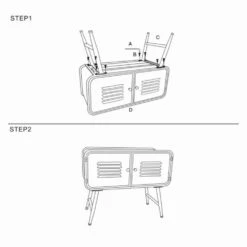 Paar Industriële Dressoirs Voor Woonkamer Vintage Design In Ijzer - Cuna -Slide Shop coppia di madie stile industrial da salotto design moderno in ferro cuna 8