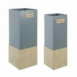 Paar Moderne Paraplubak Van Staal En Kunstleer Homemotion - Umbro -Slide Shop coppia di portaombrelli moderni in acciaio e similpelle homemotion umbro 9