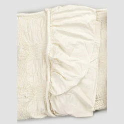 Dubbele Katoenen Sprei Met Elastisch Borduursel En Boord Met Ruche - Trimuno -Slide Shop copriletto cotone matrimoniale con ricamo elasticato e bordo con balza trimuno 2