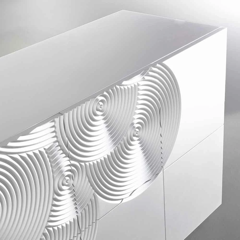 Dressoir Met 10 Ante Slate, Modern Design, Wit, Zwart Of Goud 2 Dressoir Met 10 Ante Slate, Modern Design, Wit, Zwart Of Goud - Afbeelding 2