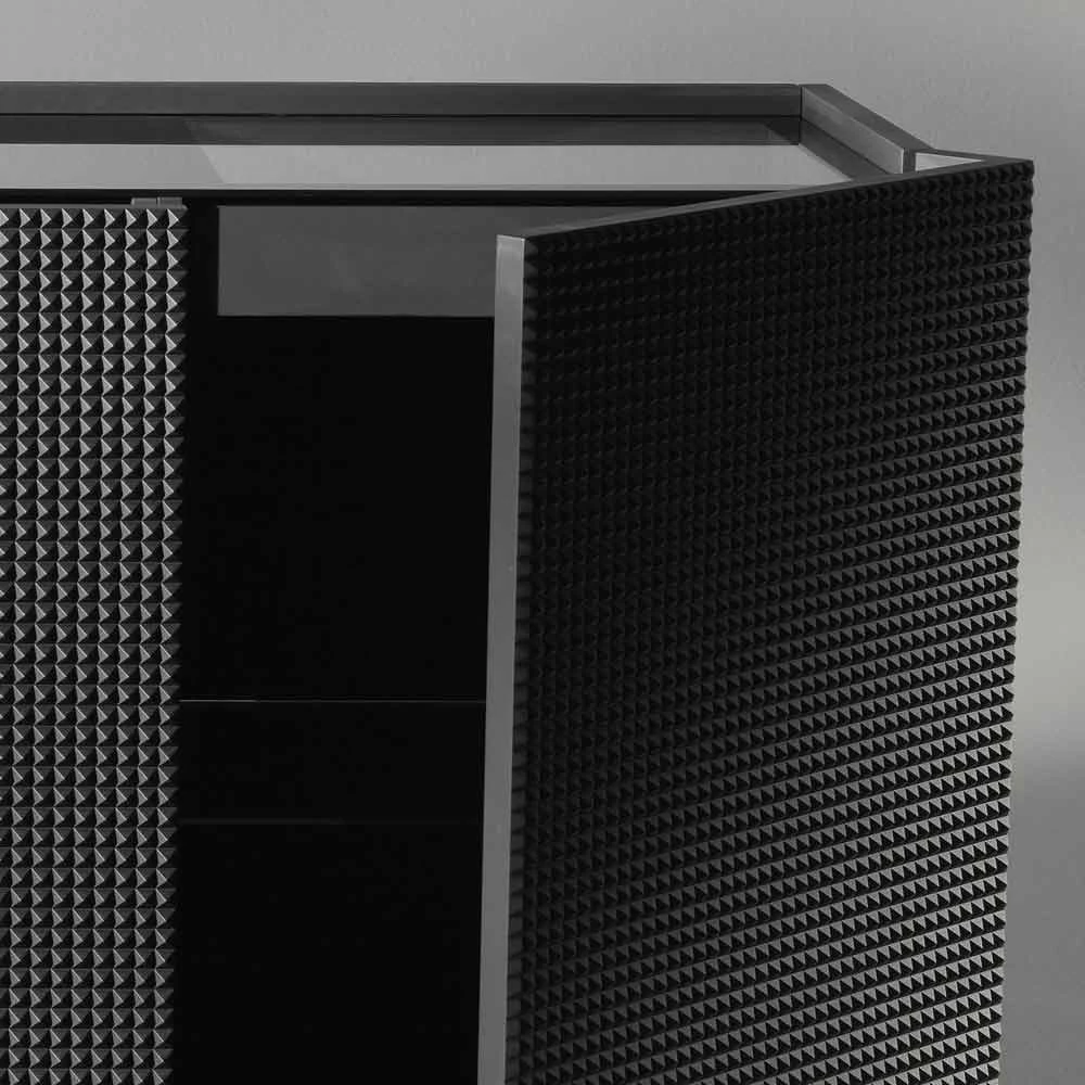 Geloof Modern Design Zwart Met 2 Deuren En Uittrekbare Lade Flora 2 Geloof Modern Design Zwart Met 2 Deuren En Uittrekbare Lade Flora - Afbeelding 2