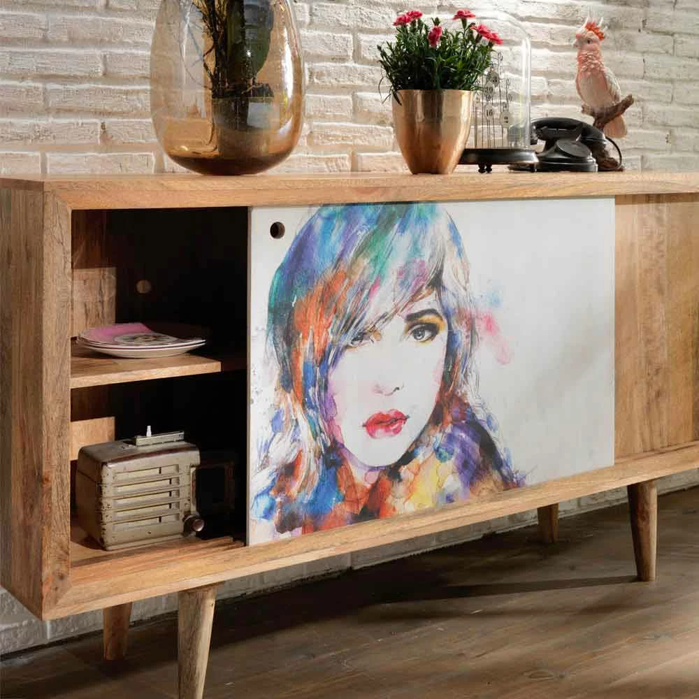 Dressoir Met Twee Schuifdeuren In Mangoboom, Cepagatti 2 Dressoir Met Twee Schuifdeuren In Mangoboom, Cepagatti - Afbeelding 2