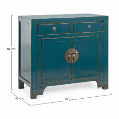 Laag Dressoir Met 2 Deuren En 2 Lades In Blauw Iepenhout Homemotion - Konan 11 Laag Dressoir Met 2 Deuren En 2 Lades In Blauw Iepenhout Homemotion - Konan -Slide Shop credenza bassa 2 ante e 2 cassetti in legno di olmo blu homemotion konan 5