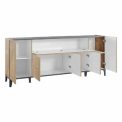Laag Dressoir Met 5 Deuren En Centraal Compartiment Made In Italy - Louisiana -Slide Shop credenza bassa a 5 ante e vano centrale realizzato in italia luisiana 7