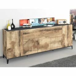 Laag Dressoir Met 5 Deuren En Centraal Compartiment Made In Italy - Louisiana -Slide Shop credenza bassa a 5 ante e vano centrale realizzato in italia luisiana 8