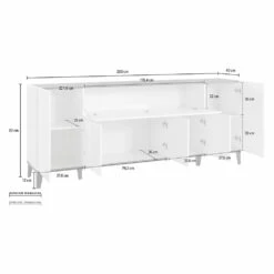 Laag Dressoir Met 5 Deuren En Centraal Compartiment Made In Italy - Louisiana -Slide Shop credenza bassa a 5 ante e vano centrale realizzato in italia luisiana 9