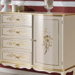 Klassiek Houten Dressoir Met 2 Deuren En 4 Lades Made In Italy - Windsor -Slide Shop credenza classica 2 ante e 4 cassetti in legno made in italy windsor 2