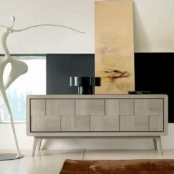 Kast Met 3 Deuren In Massief Hout Modern Design Nensi -Slide Shop credenza con 3 ante in legno di noce massello design moderno nensi 5