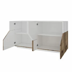 Keuken Dressoir In Melamine 4 Scharnierende Kamers Made In Italy - Geraldina -Slide Shop credenza cucina in nobilitato 4 vani a battente made in italy geraldina 5