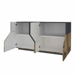 Keuken Dressoir In Melamine 4 Scharnierende Kamers Made In Italy - Geraldina -Slide Shop credenza cucina in nobilitato 4 vani a battente made in italy geraldina 8