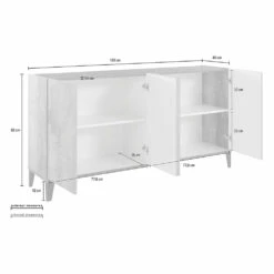 Modern Keuken Dressoir Met 4 Deuren In Melamine Hout Made In Italy - Damiana 23 Modern Keuken Dressoir Met 4 Deuren In Melamine Hout Made In Italy - Damiana -Slide Shop credenza cucina moderna a 4 ante in legno nobilitato made in italy damiana 11