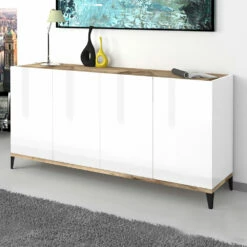 Modern Keuken Dressoir Met 4 Deuren In Melamine Hout Made In Italy - Damiana