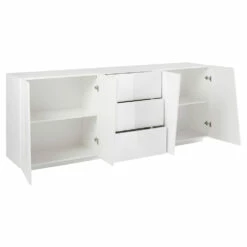 Dressoir Voor Binnen Met 4 Deuren En 3 Lades In Melamine Gemaakt In Italië - Popilio -Slide Shop credenza da interno con 4 ante e 3 cassetti in melaminico made in italy popilio 4