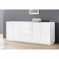 Dressoir Voor Binnen Met 4 Deuren En 3 Lades In Melamine Gemaakt In Italië - Popilio -Slide Shop credenza da interno con 4 ante e 3 cassetti in melaminico made in italy popilio 5