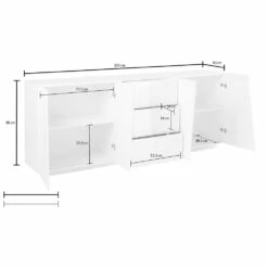 Dressoir Voor Binnen Met 4 Deuren En 3 Lades In Melamine Gemaakt In Italië - Popilio -Slide Shop credenza da interno con 4 ante e 3 cassetti in melaminico made in italy popilio 6