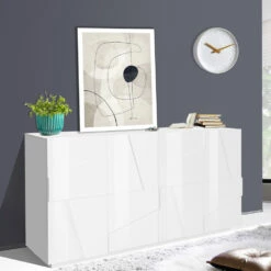 Dressoir Voor Binnen Met 4 Deuren Van Melamine Made In Italy - Naditza 14 Dressoir Voor Binnen Met 4 Deuren Van Melamine Made In Italy - Naditza -Slide Shop credenza da interno con 4 ante in melaminico made in italy naditza 5