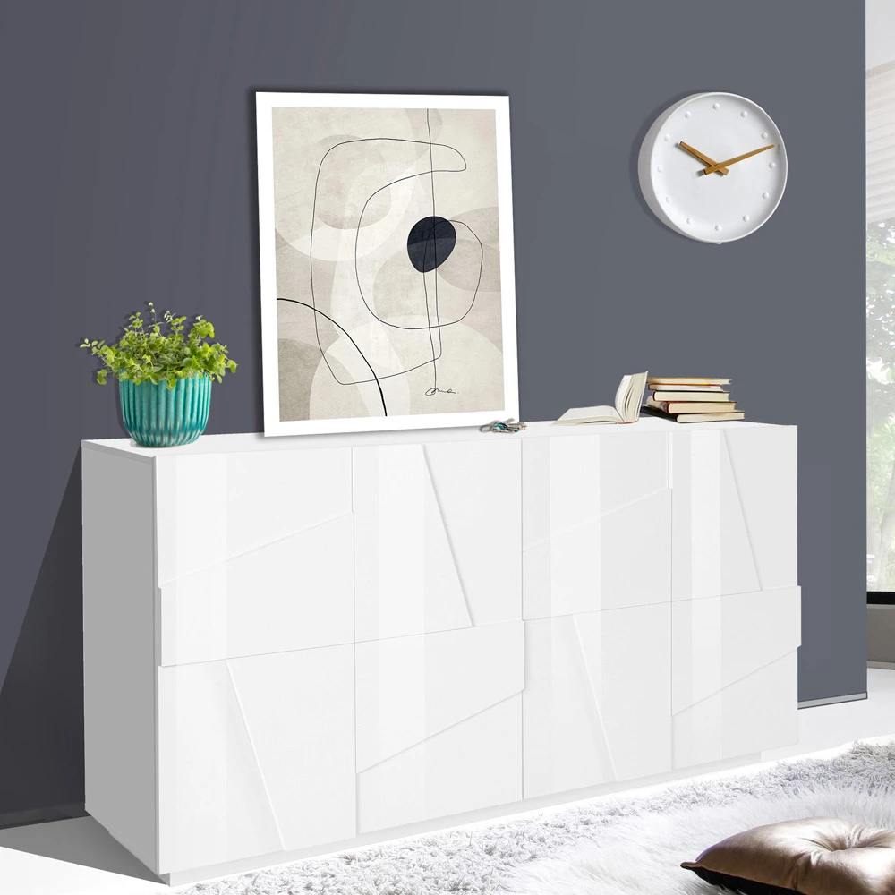 Dressoir Voor Binnen Met 4 Deuren Van Melamine Made In Italy - Naditza 6 Dressoir Voor Binnen Met 4 Deuren Van Melamine Made In Italy - Naditza - Afbeelding 6