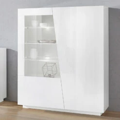 Dressoir Voor Binnen Met Vitrine En 2 Deuren Made In Italy - Popilio -Slide Shop credenza da interno con vetrina e 2 ante made in italy popilio 2