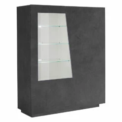 Dressoir Voor Binnen Met Vitrine En 2 Deuren Made In Italy - Popilio