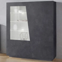 Dressoir Voor Binnen Met Vitrine En 2 Deuren Made In Italy - Popilio -Slide Shop credenza da interno con vetrina e 2 ante made in italy popilio 5