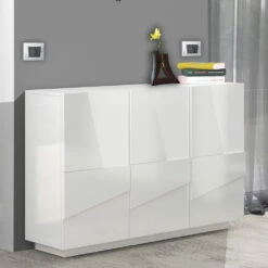 Woonkamer Dressoir Met 3 Deuren In Melamine Made In Italy - Naditza -Slide Shop credenza da soggiorno con 3 ante in melaminico made in italy naditza 2