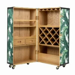 Design Dressoir Met Wielen In Mdf, Gefineerd Hout En Stof - Amazonia