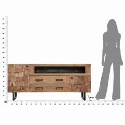 Design Dressoir In Acaciahout En Ijzer Met 2 Deuren En 2 Laden - Dalya -Slide Shop credenza di design in legno di acacia e ferro con 2 ante e 2 cassetti dalya 4