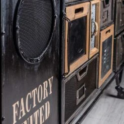 Dressoir Van Staal Met Details In Industriële Stijl Van Zink En Hout - India -Slide Shop credenza in acciaio con dettagli in zinco e legno stile industriale india 4