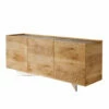 Houten Dressoir Met 3 Deuren Met Voet Van Gehard Kristal Made In Italy - Soraya