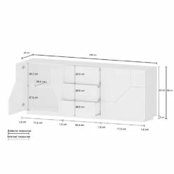 Houten Dressoir Met Scharnierende Deuren En Laden Made In Italy - Bernice 25 Houten Dressoir Met Scharnierende Deuren En Laden Made In Italy - Bernice -Slide Shop credenza in legno con ante a battente e cassetti made in italy bernice 12