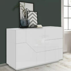 Houten Dressoir Met Scharnierende Deuren En Laden Made In Italy - Bernice