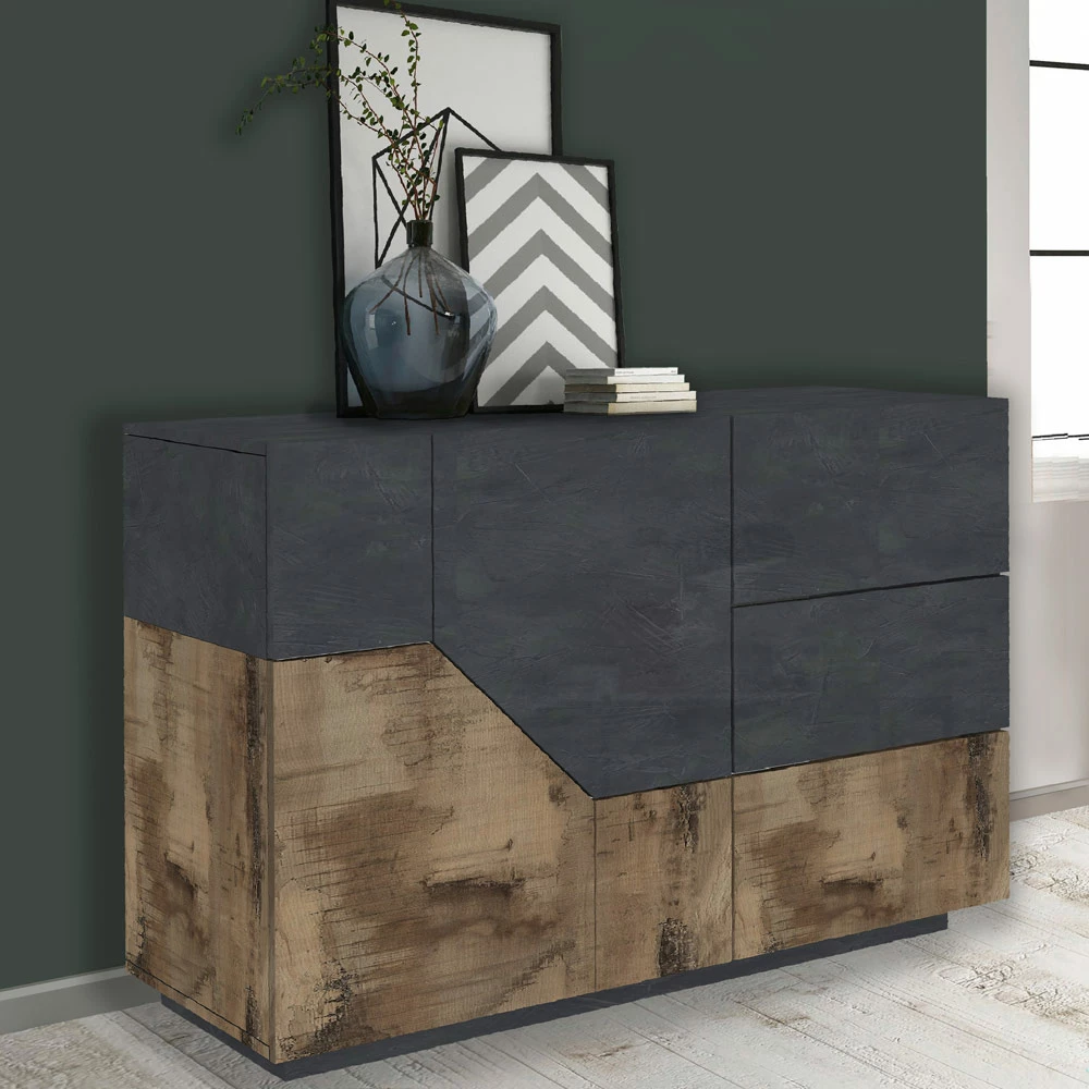 Houten Dressoir Met Scharnierende Deuren En Laden Made In Italy - Bernice 7 Houten Dressoir Met Scharnierende Deuren En Laden Made In Italy - Bernice - Afbeelding 7