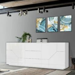 Houten Dressoir Met Scharnierende Deuren En Laden Made In Italy - Bernice 21 Houten Dressoir Met Scharnierende Deuren En Laden Made In Italy - Bernice -Slide Shop credenza in legno con ante a battente e cassetti made in italy bernice 8