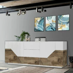 Houten Dressoir Met Scharnierende Deuren En Laden Made In Italy - Bernice 22 Houten Dressoir Met Scharnierende Deuren En Laden Made In Italy - Bernice -Slide Shop credenza in legno con ante a battente e cassetti made in italy bernice 9