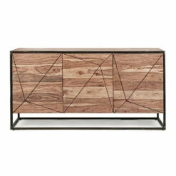 Dressoir In Acaciahout En Staal 3 Of 4 Deuren Homemotion - Cristoforo -Slide Shop credenza in legno di acacia e acciaio 3 o 4 ante homemotion cristoforo 12