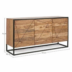 Dressoir In Acaciahout En Staal 3 Of 4 Deuren Homemotion - Cristoforo -Slide Shop credenza in legno di acacia e acciaio 3 o 4 ante homemotion cristoforo 16