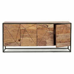 Dressoir In Acaciahout En Staal 3 Of 4 Deuren Homemotion - Cristoforo -Slide Shop credenza in legno di acacia e acciaio 3 o 4 ante homemotion cristoforo 4