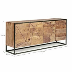 Dressoir In Acaciahout En Staal 3 Of 4 Deuren Homemotion - Cristoforo -Slide Shop credenza in legno di acacia e acciaio 3 o 4 ante homemotion cristoforo 9