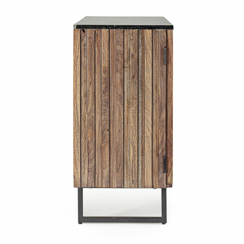 Dressoir In Acaciahout En Marmeren Blad Van Vintage Design - Syrio 4 Dressoir In Acaciahout En Marmeren Blad Van Vintage Design - Syrio - Afbeelding 4